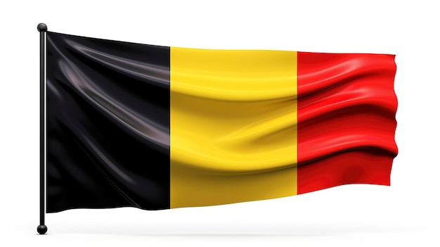 Een foto van de Belgische vlag in volle lengte