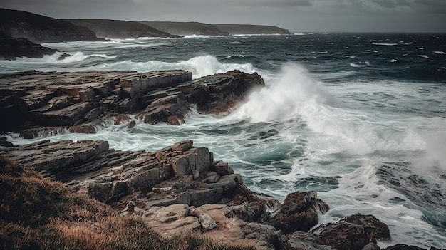 Een foto van de kust in Cornwall