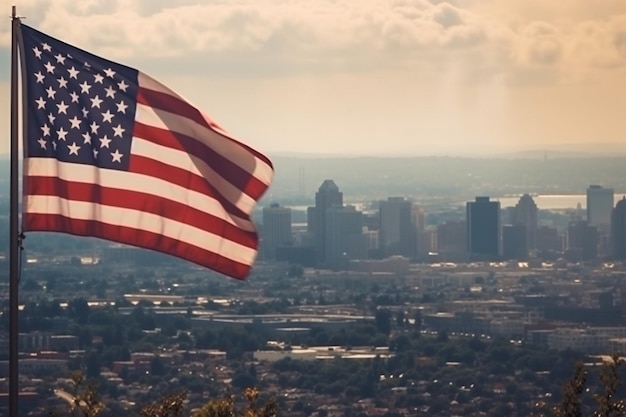 Een foto van de levendige achtergrond van de Amerikaanse Onafhankelijkheidsdag