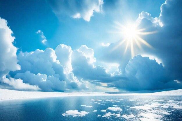 Foto een foto van de zon en wolken in de lucht