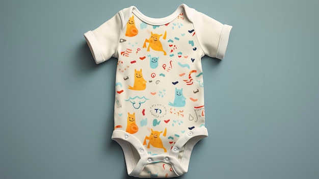 Een foto van een babyonesie met schattige patronen