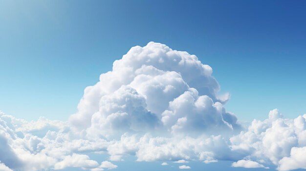 Een foto van een cloud computing-concept met een wolk aan de hemel