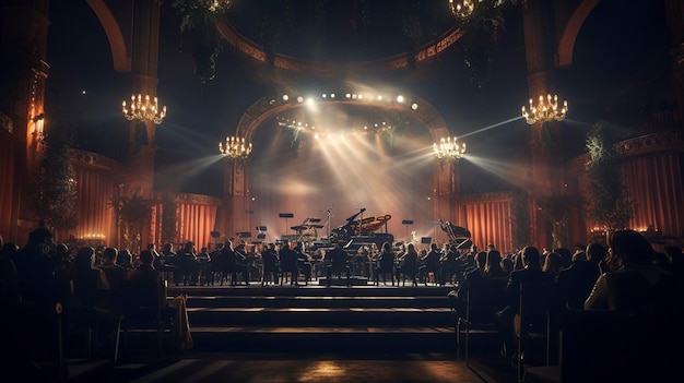 Een foto van een concertharina in een klassieke muziekomgeving