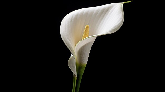 Een foto van een enkele witte calla lily