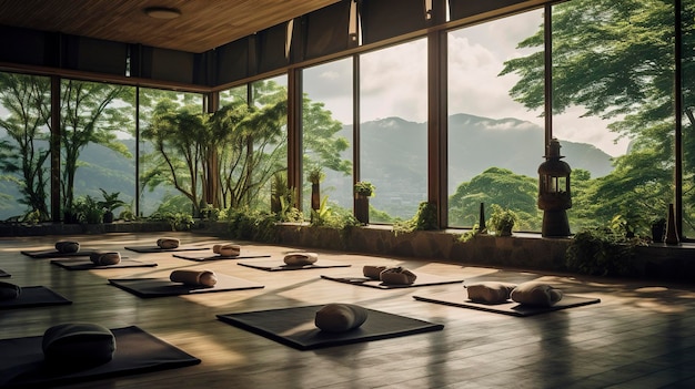Een foto van een fitness retreat met meditatie en mindfulness