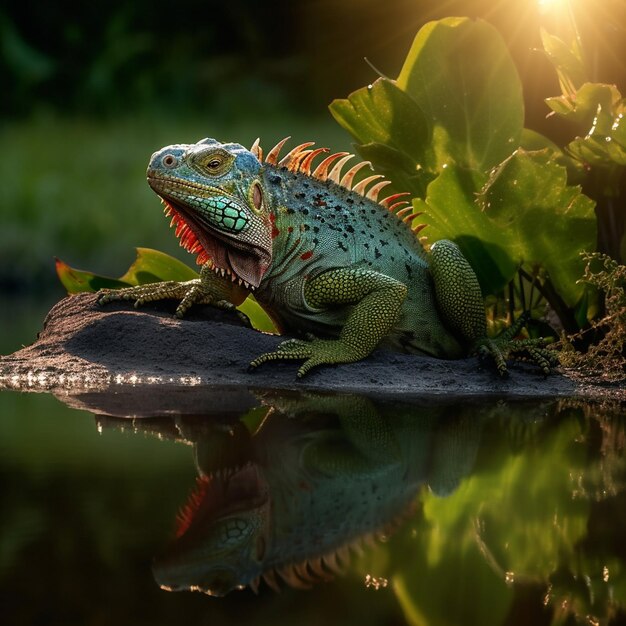 Foto een foto van een hagediskameleon-leguaangekko