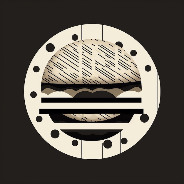 Foto een foto van een hamburger met een zwarte achtergrond met gaten in het midden.