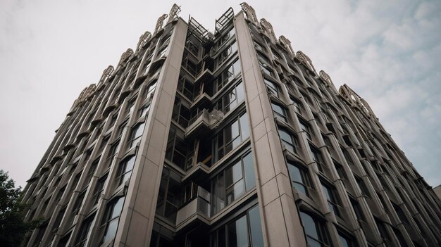 Een foto van een hooggebouw met architectuur