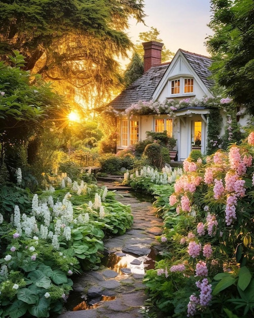 een foto van een huis met een blauwe lucht en groen gras