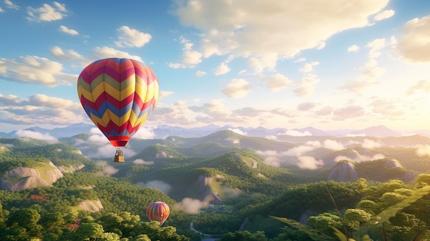 Een foto van een kleurrijk luchtballonfestival