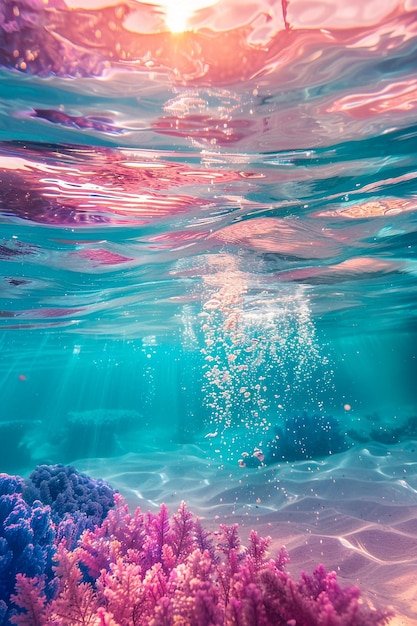 een foto van een koraal met de bubbels in het water