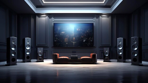 Foto een foto van een krachtig en compact home theater systeem