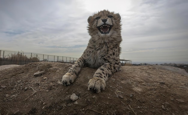 Foto een foto van een lachende iraanse panter