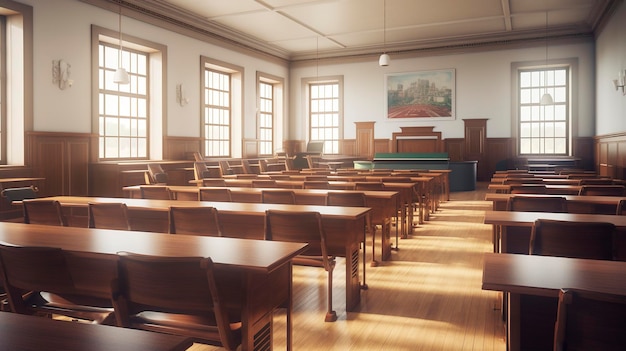 Een foto van een law school klaslokaal
