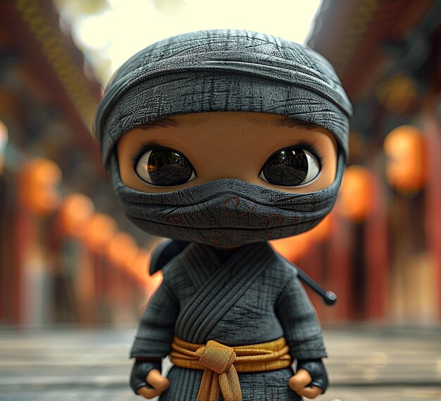 Foto een foto van een mini ninja cartoon karakter