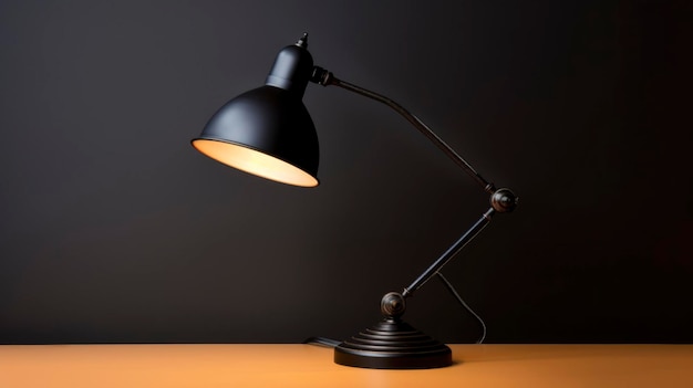 Een foto van een minimalistische bureaulamp met een verstelbare arm