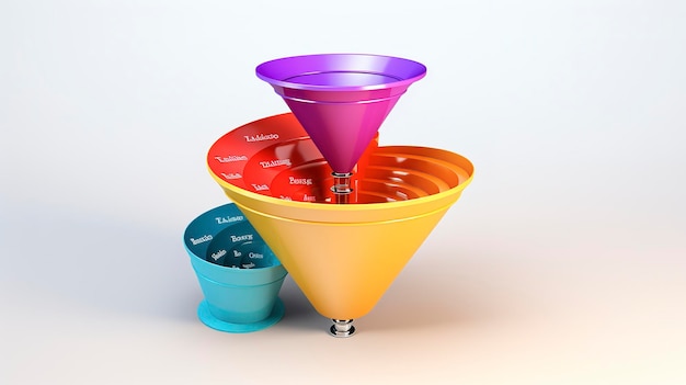 Een foto van een model van een marketingfunnel