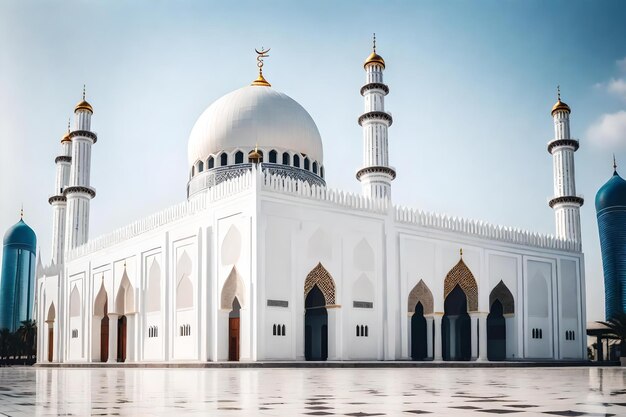 Foto een foto van een moskee per persoon