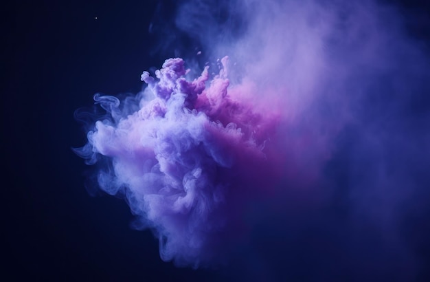 een foto van een paars gekleurd en blauwblauw licht afkomstig van een vuurwerk