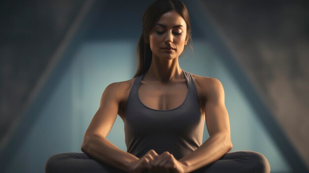 Een foto van een persoon in een diepe yoga stretch met perfecte vorm