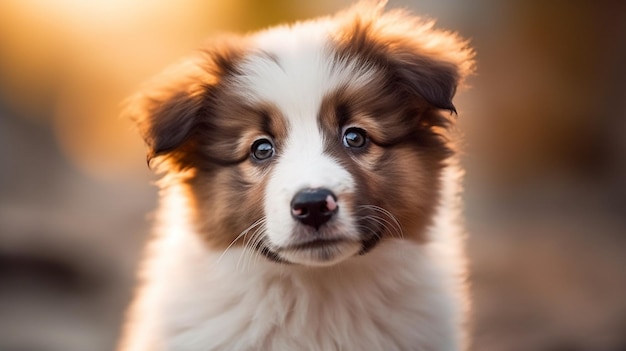 een foto van een schattig en schattig puppy