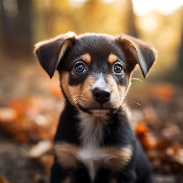 een foto van een schattig en schattig puppy
