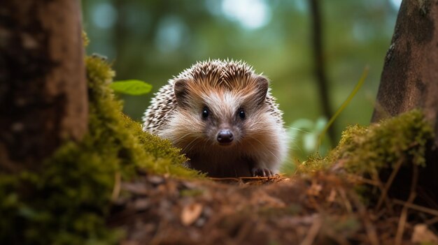 een foto van een schattige en schattige egel