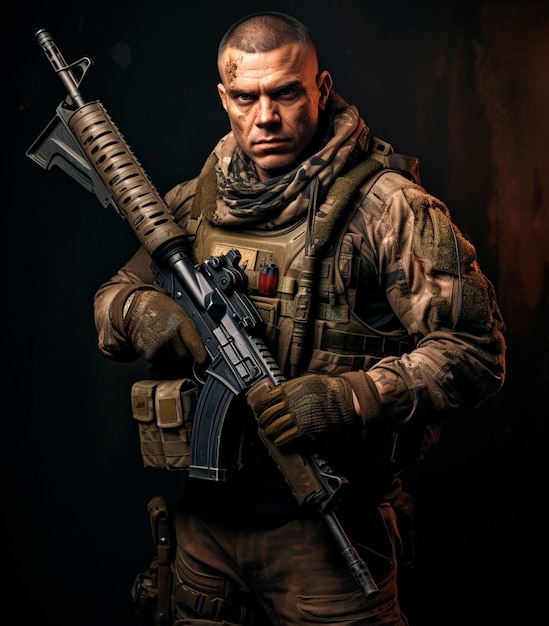 een foto van een soldaat in uniform