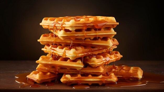 Een foto van een stapel Belgische wafels