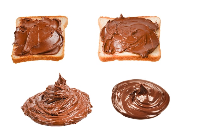 Een foto van een toast met nutella spread