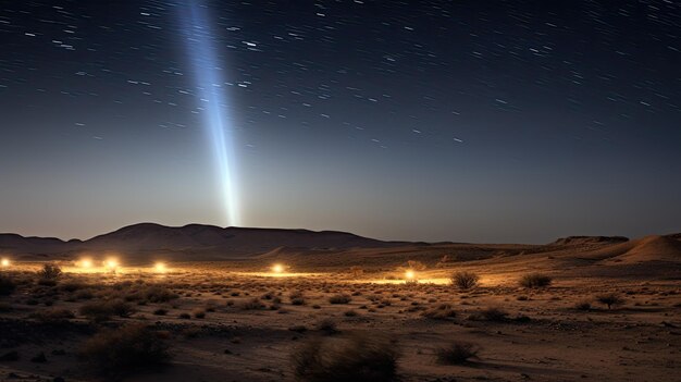 Een foto van een zodiacale licht in de nachtelijke hemel woestijn terrein hemels fenomeen