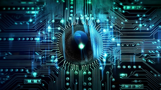 Een foto van geavanceerde biometrische beveiligingstechnologie