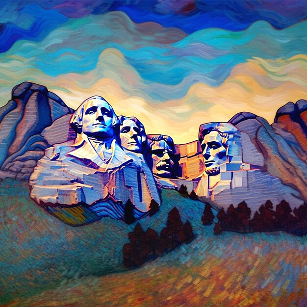 een foto van Mount Rushmore