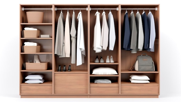 Foto een foto van organized wardrobe