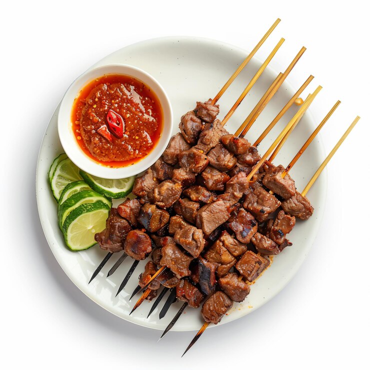 Foto een foto van sate padang