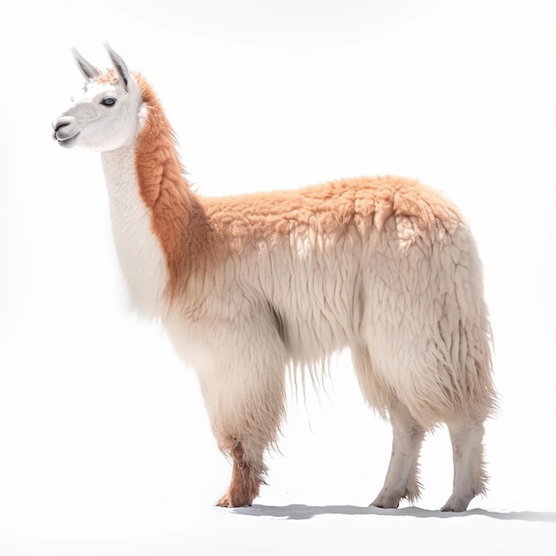 een foto van schattige en schattige alpaca-lama