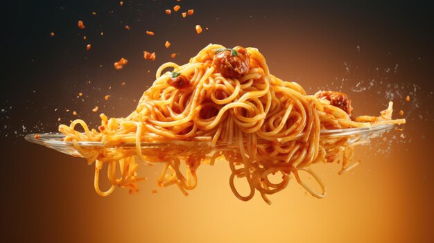 Foto een foto van spaghetti