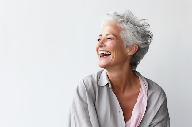 Een fotografisch portret van een mooie senior generatieve Ai