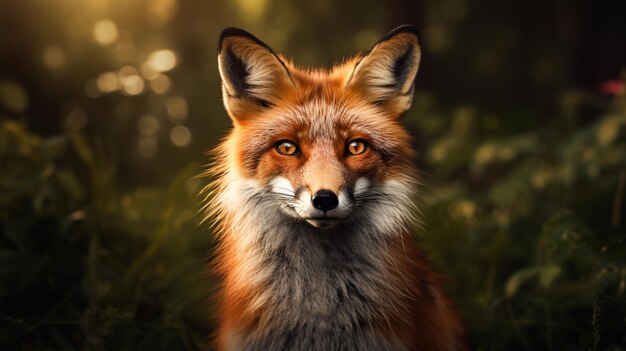 Een fox dier schattig gezicht AI gegenereerde foto.