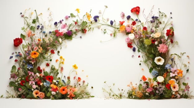 Een frame gemaakt van wilde bloemen