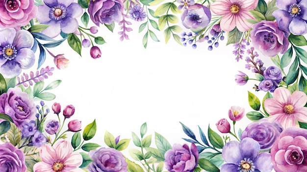 een frame met bloemen en bladeren