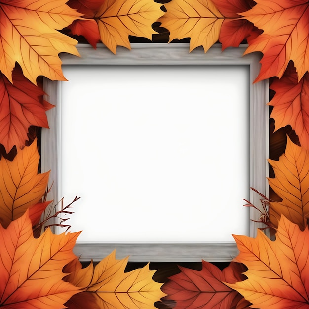 een frame met een wit frame dat zegt herfst erop