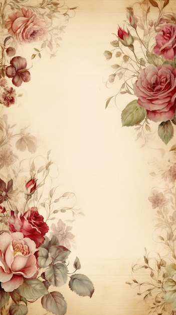 een frame van rozen met een witte achtergrond