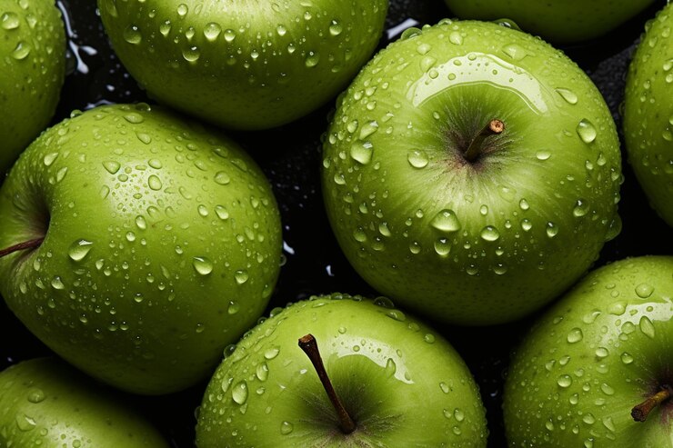 Foto een frisse rood en groen met waterdruppels achtergrond 4k