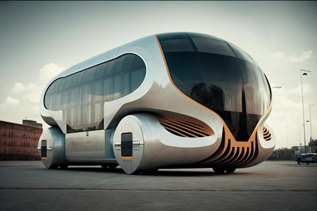 Een futuristische bus die gemaakt is door het bedrijf.