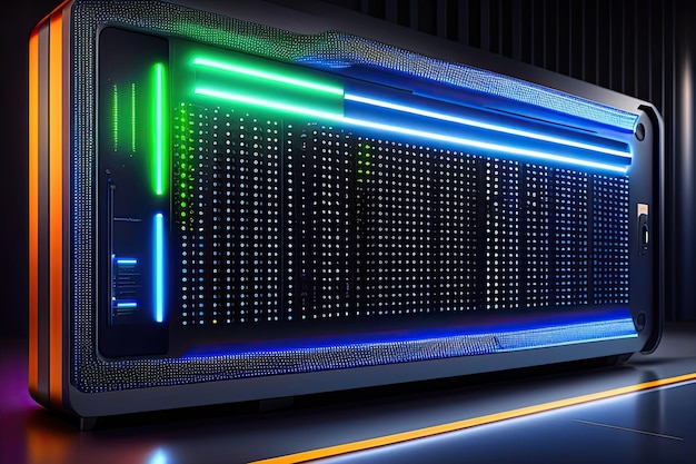 Een futuristische mainframe-supercomputer