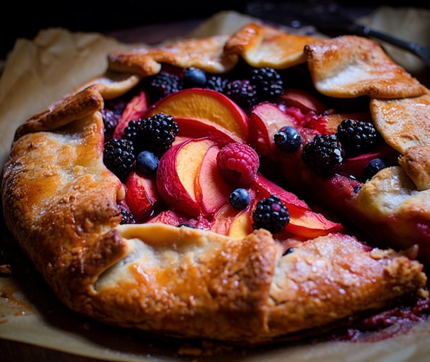 Een galette van gemengd fruit met een boterachtige korst