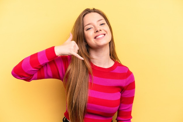 Een gebaar voor een mobiel telefoongesprek met vingers weergeven