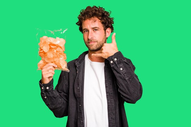 Een gebaar voor een mobiel telefoongesprek met vingers weergeven
