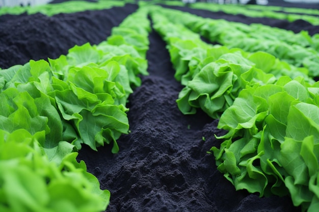 Een gedetailleerd beeld van verse levendige sla klaar om te worden toegevoegd aan salades en gezonde gerechten Gegenereerd door AI